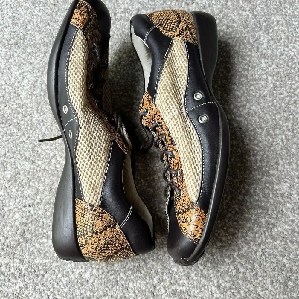 Newport News Mens Dress Shoes Sz‎ 11 Snake Pattern Brown Tan Patent Leather